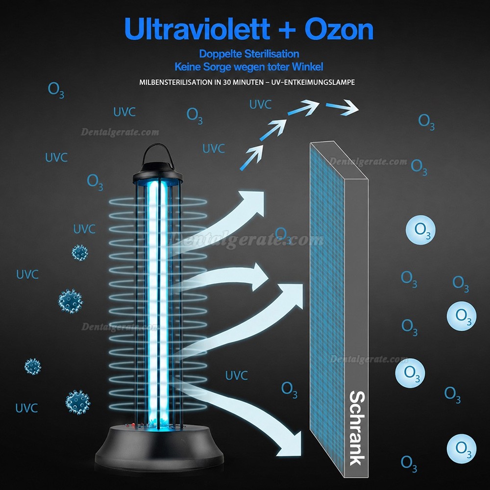 38 Watt UV + Ozone Desinfektionslampe f&uuml;r das Schlafzimmer zu Hause Sterilisationslampe